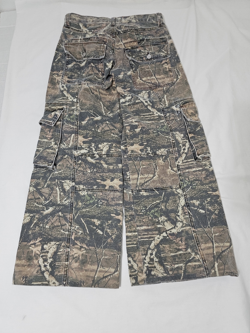 ReVice Los Angeles Camo Cargo Pants Size 24 Wide Leg Y2K Utility Jeans - Picture 5 of 9